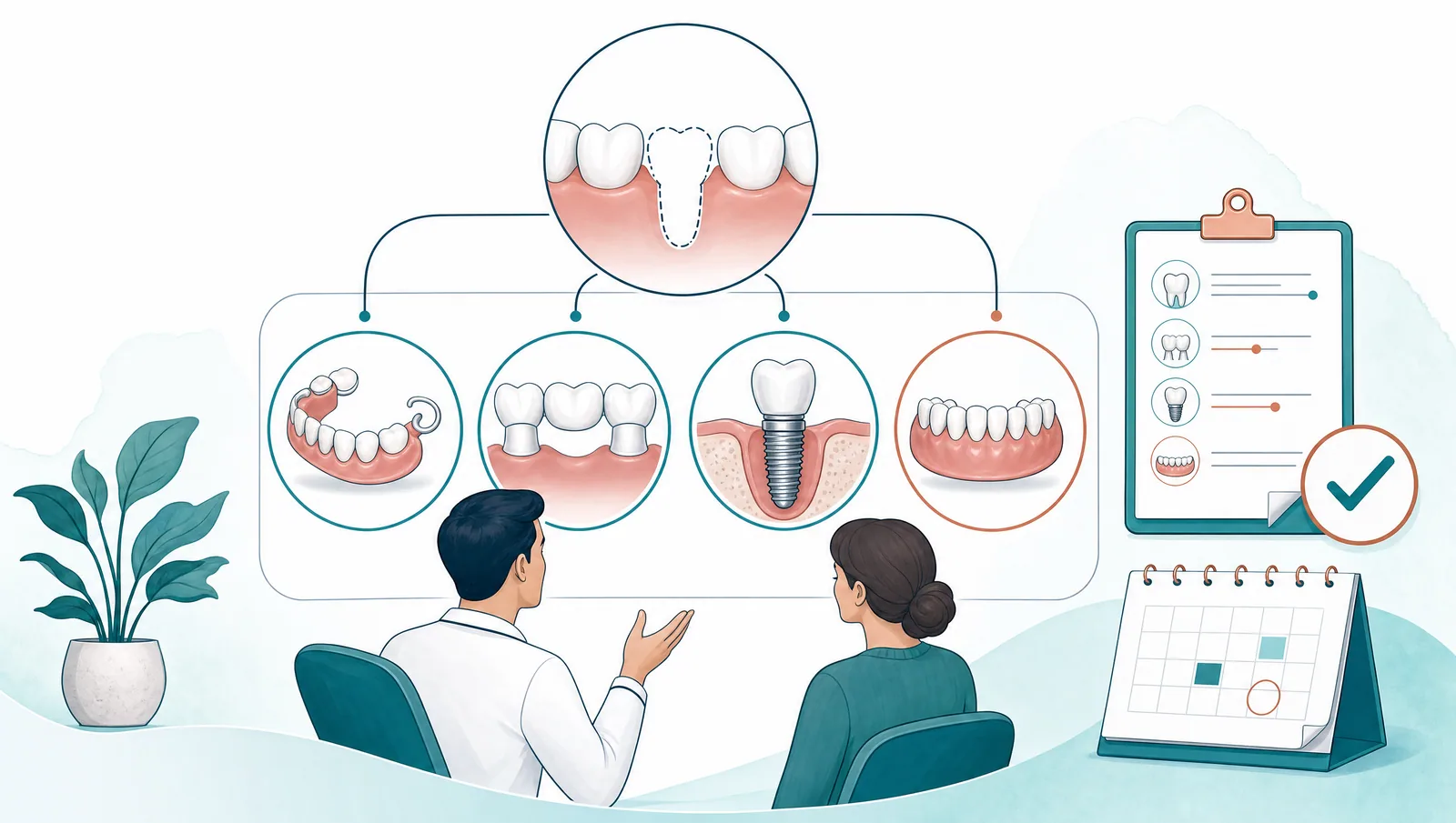 replacement tooth enquiries support visual for an Edinburgh dental practice page.